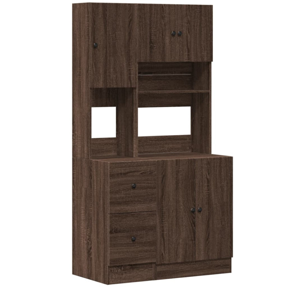 vidaXL Kitchen Cabinet Storage Cabinet Cupboard Brown Oak Engineered Wood