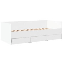 vidaXL Daybed with Drawers Sofa Bed Guest Bed White 90x200 cm Engineered Wood