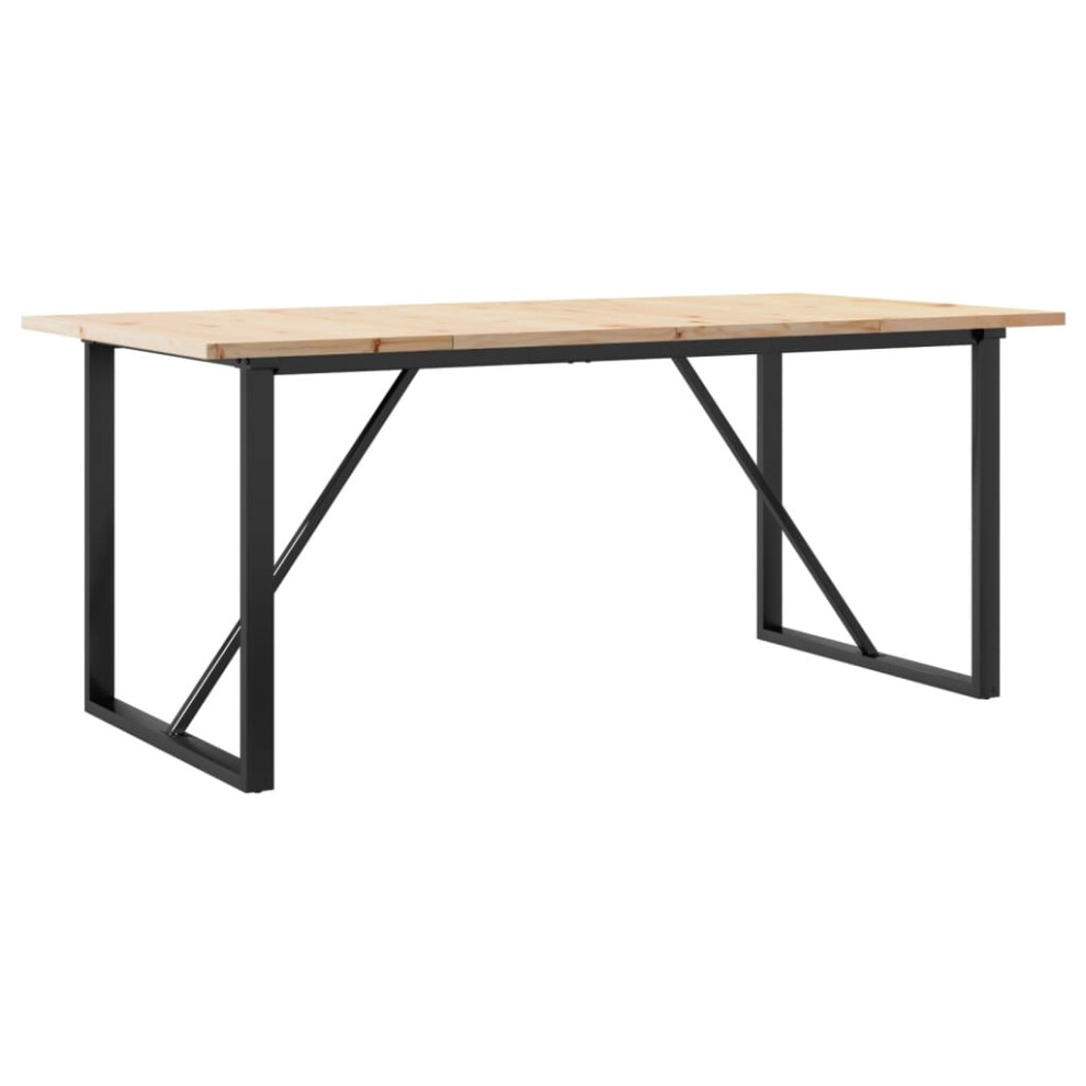 Vidaxl Dining Table O-Frame 180X90x75.5 Cm Solid Wood Pine And Steel, Brown - Image 2