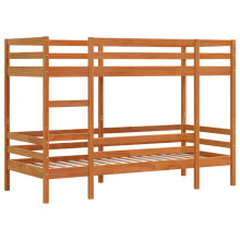 vidaXL Etagenbett Wachsbraun 80x200 cm Massivholz Kiefer