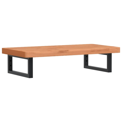 VidaXL vidaXL Basin Shelf Wall Mounted Bathroom Countertop Steel and Solid Wood Beech 1