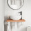 VidaXL vidaXL Basin Shelf Wall Mounted Bathroom Countertop Steel and Solid Wood Beech 3