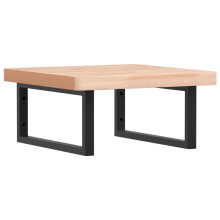 vidaXL Basin Shelf Wall Mounted Bathroom Countertop Steel and Solid Wood Beech
