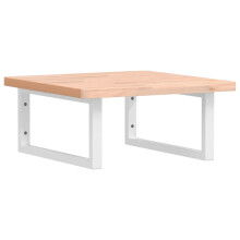 vidaXL Basin Shelf Wall Mounted Bathroom Countertop Steel and Solid Wood Beech