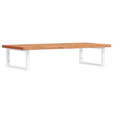 vidaXL Basin Shelf Wall Mounted Bathroom Countertop Steel and Solid Wood Beech