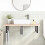 VidaXL vidaXL Basin Shelf Wall Mounted Bathroom Countertop Steel and Solid Wood Beech 3
