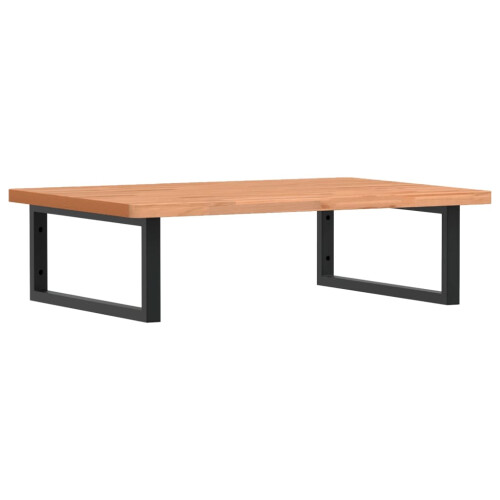 VidaXL vidaXL Basin Shelf Wall Mounted Bathroom Countertop Steel and Solid Wood Beech 1