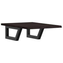 vidaXL Basin Shelf Wall Mounted Bathroom Countertop Steel and Solid Wood Oak