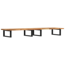 vidaXL Basin Shelf Wall Mounted Bathroom Countertop Steel & Solid Wood Acacia