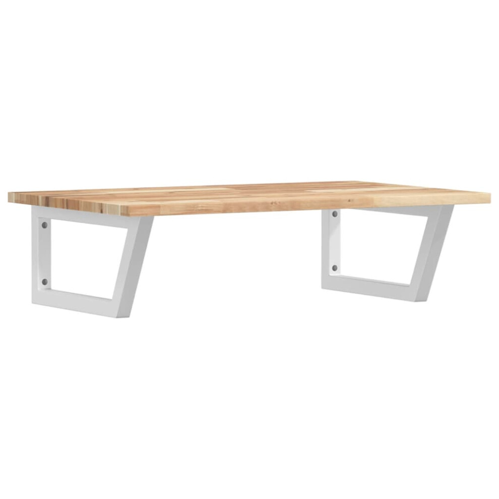 Vidaxl Basin Shelf Wall Mounted Bathroom Countertop Steel & Solid Wood Acacia