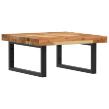 vidaXL Basin Shelf Wall Mounted Bathroom Countertop Steel & Solid Wood Acacia