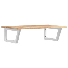 vidaXL Basin Shelf Wall Mounted Bathroom Countertop Steel & Solid Wood Acacia