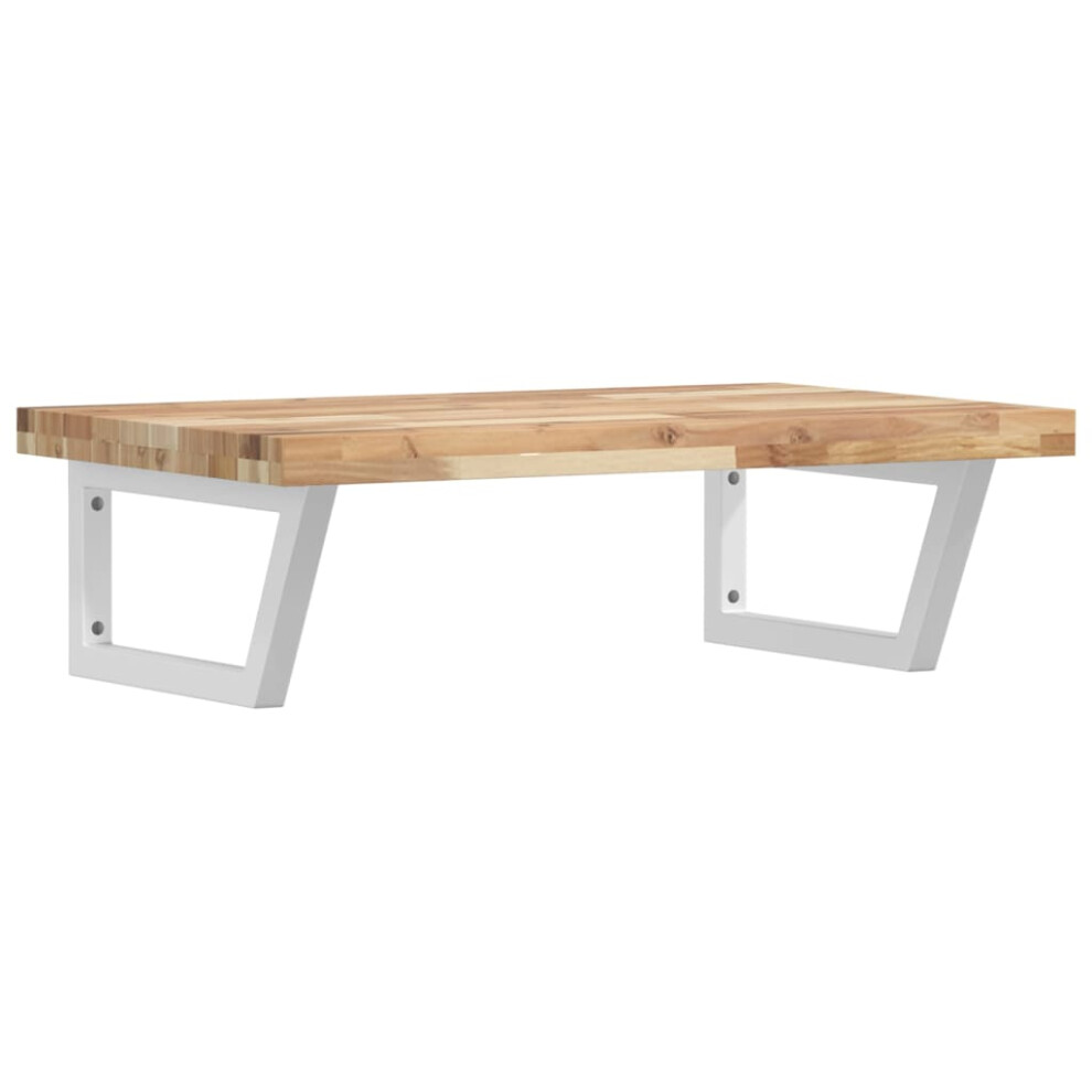 Vidaxl Basin Shelf Wall Mounted Bathroom Countertop Steel & Solid Wood Acacia