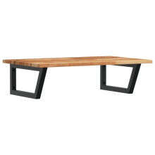 vidaXL Basin Shelf Wall Mounted Bathroom Countertop Steel & Solid Wood Acacia