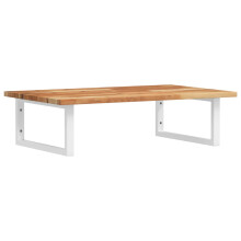 vidaXL Basin Shelf Wall Mounted Bathroom Countertop Steel & Solid Wood Acacia