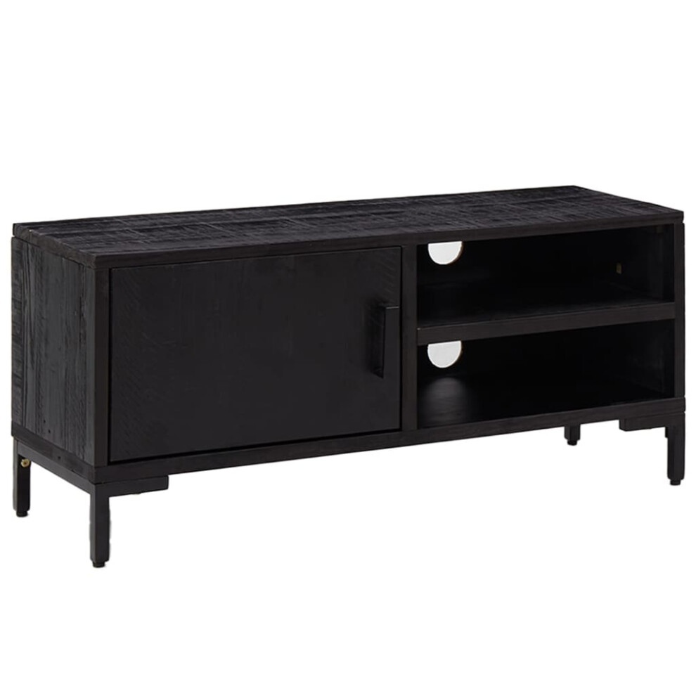 vidaXL Solid Wood Pine TV Cabinet Black 90x30x40 cm Recycled Media Cabinet