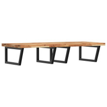 vidaXL Basin Shelf Wall Mounted Bathroom Countertop Steel & Solid Wood Acacia