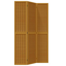 vidaXL Room Divider 3 Panels Office Privacy Screen Brown Solid Wood Paulownia
