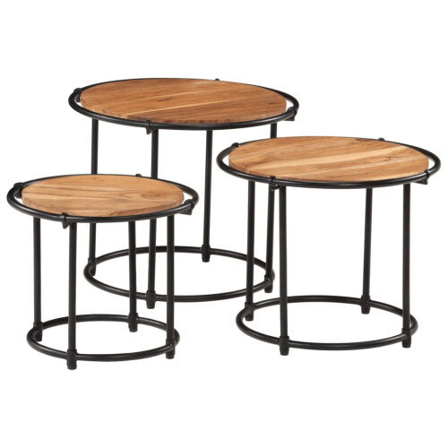 VidaXL vidaXL Nesting Tables Hall Side Table Coffee Table 3 pcs Solid Wood Acacia