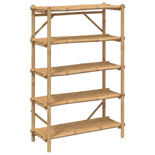 VidaXL vidaXL 5-Layer Shelf Displaying Storage Shelf Organiser Storage Rack Bamboo 1