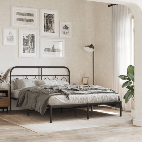 VidaXL vidaXL Ersatz-Kopfteil Metall Schwarz 150 cm 2