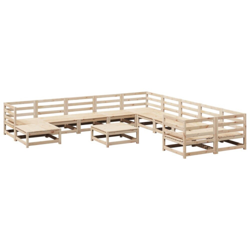 VidaXL vidaXL Garden Sofa Set 12 Piece Outdoor Sofa Set Corner Sofa Solid Wood Pine 1