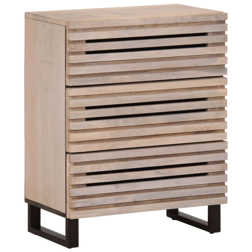 Vidaxl Sideboard Storage Cupboard Cabinet Highboard White Solid Wood Mango