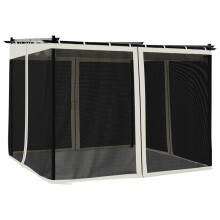 vidaXL Gazebo with Mesh Walls Party Tent Pavilion Marquee Cream 3x3 m Steel