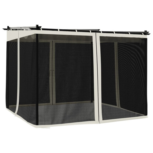 VidaXL vidaXL Pavillon mit Netzwände Creme 3x3 m Stahl