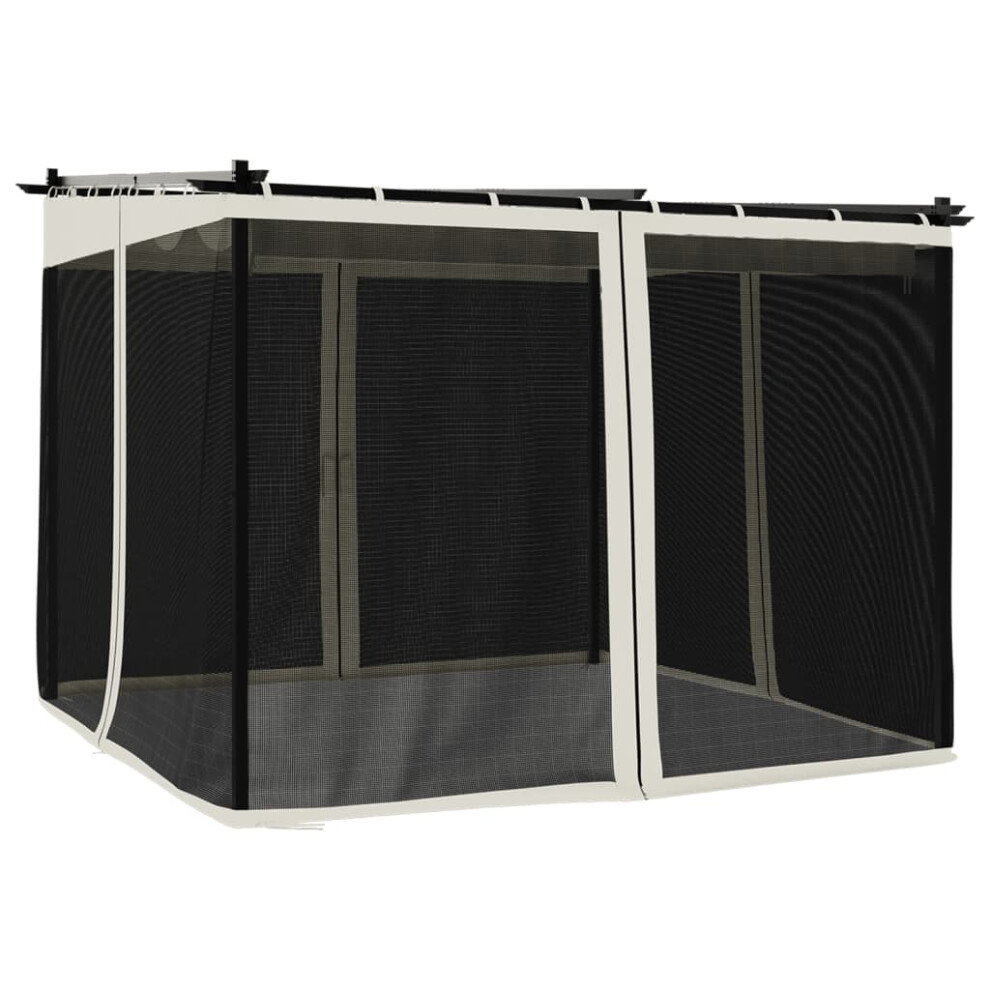 Vidaxl Gazebo With Mesh Walls Party Tent Pavilion Marquee Cream 3X3 M Steel
