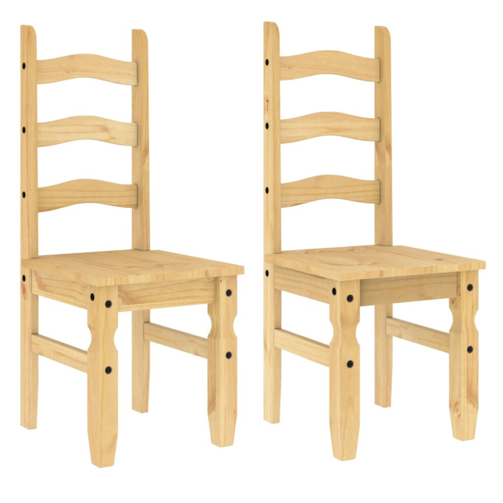 vidaXL Dining Chairs Kitchen Chair Dining Room Chair 2 Pcs Solid Wood Pine