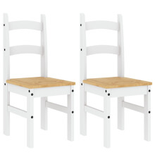 vidaXL Dining Chairs Dining Room Kitchen Chair 2 pcs White Solid Wood Pine