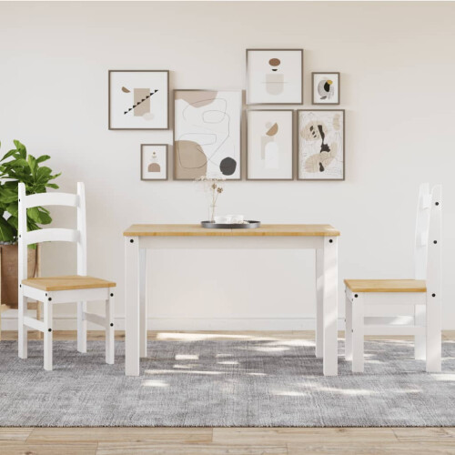 VidaXL vidaXL Dining Chairs Dining Room Kitchen Chair 2 pcs White Solid Wood Pine 2