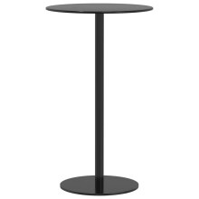 vidaXL Garden Table Outdoor Table Patio Side Coffee Table Round Black Steel