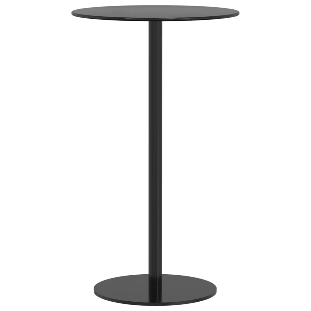 vidaXL Garden Table Outdoor Table Patio Side Coffee Table Round Black Steel