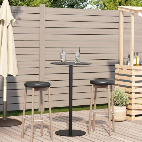 VidaXL vidaXL Gartentisch Rund Schwarz Ø60x105 cm Stahl 2