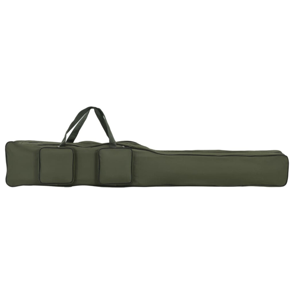 Vidaxl Fishing Rod Bag Fishing Carrier Bag Dark Green 150 Cm Oxford Fabric