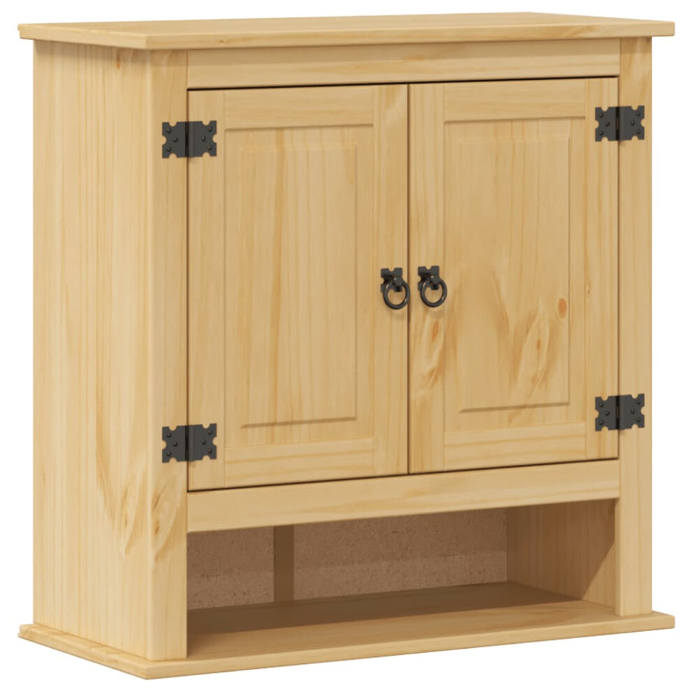 vidaXL Bathroom Wall Cabinet Hanging Wall Storage Cupboard Solid Wood Pine