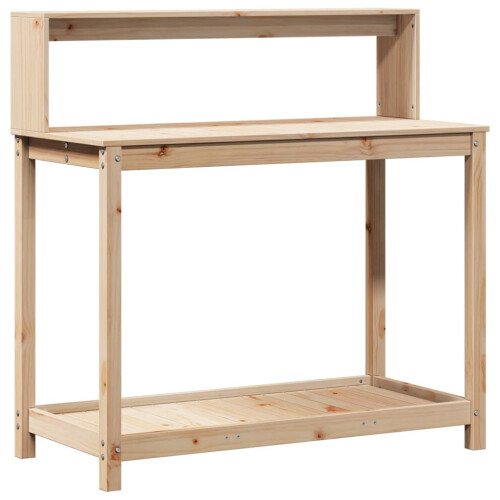 VidaXL vidaXL Potting Table with Shelves Potting Bench Plant Table Solid Wood Pine 1