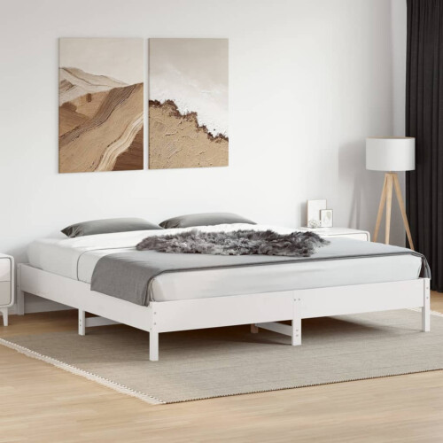 VidaXL vidaXL Bed Frame Bad Base White 180x200 cm Super King Size Solid Wood Pine 2