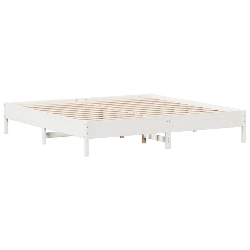 vidaXL Bed Frame Bad Base White 180x200 cm Super King Size Solid Wood Pine