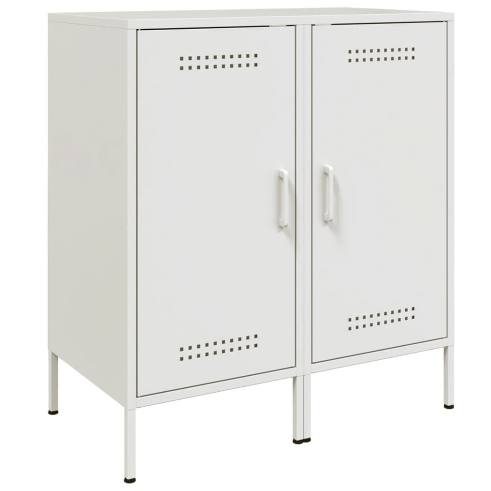 vidaXL Sideboards Cupboard Cabinet Highboard 2 pcs White Cold-rolled Steel