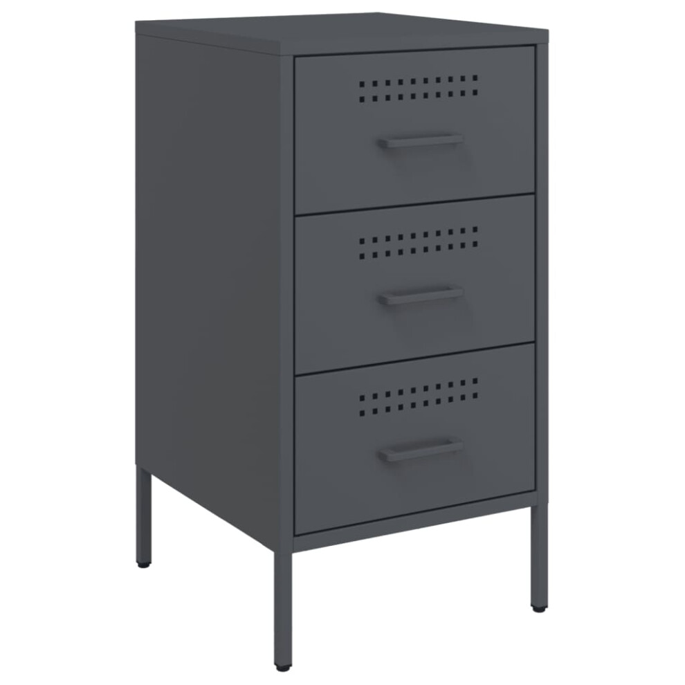 vidaXL Bedside Cabinet Bed Cabinet Nightstand Anthracite Cold-rolled Steel