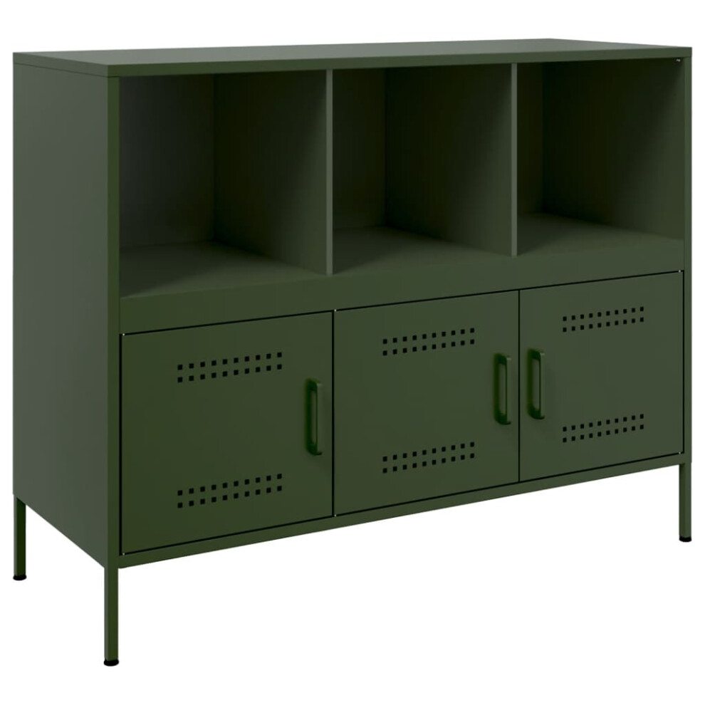 vidaXL Sideboard Cupboard Side Cabinet Highboard Olive Green Cold-rolled Steel