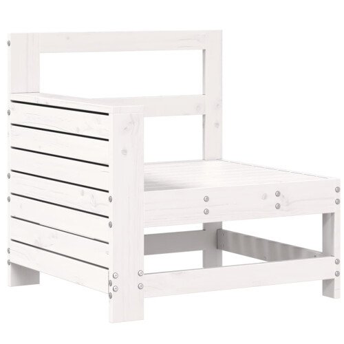 VidaXL vidaXL Garden Armrest Sofa Outdoor Sofa Sectional Sofa White Solid Wood Pine
