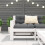 VidaXL vidaXL Garden Armrest Sofa Outdoor Sofa Sectional Sofa White Solid Wood Pine 3
