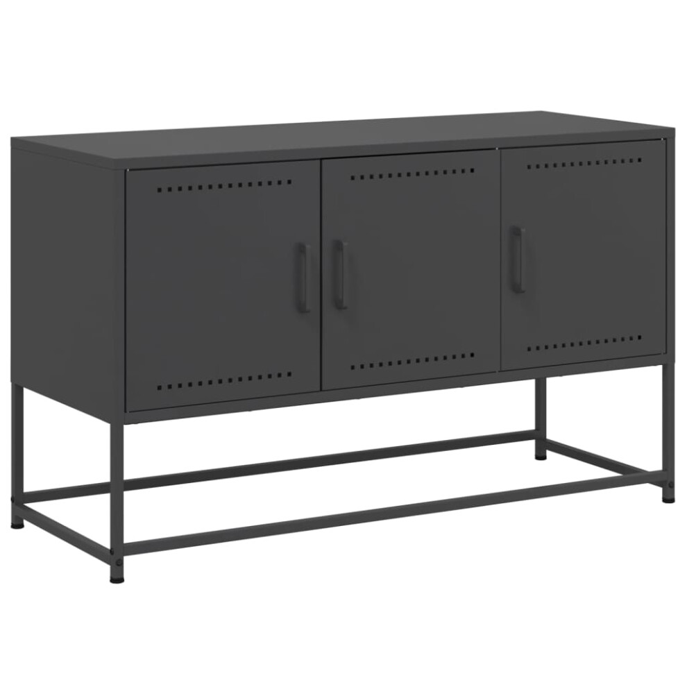 vidaXL TV Cabinet TV Stand Media Unit TV Unit Entertainment Centre Black Steel