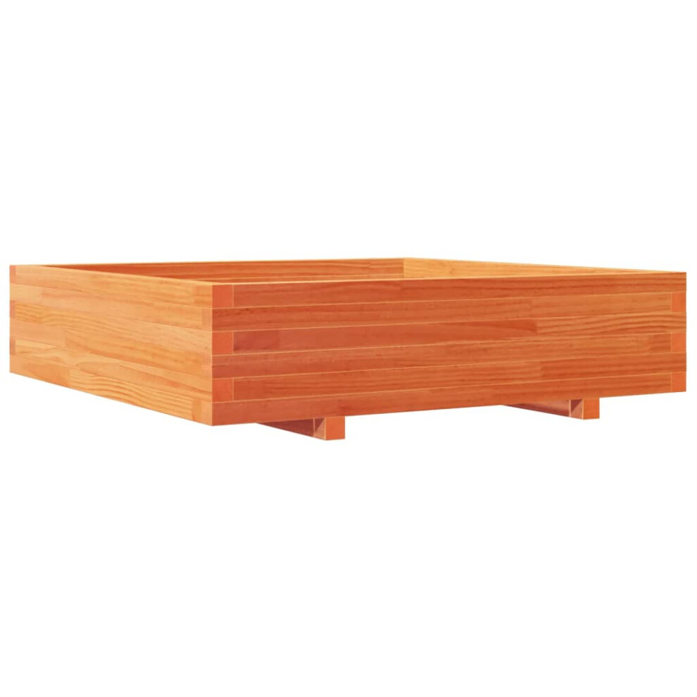 Vidaxl Garden Planter Outdoor Flower Pot Planter Pot Wax Brown Solid Wood Pine