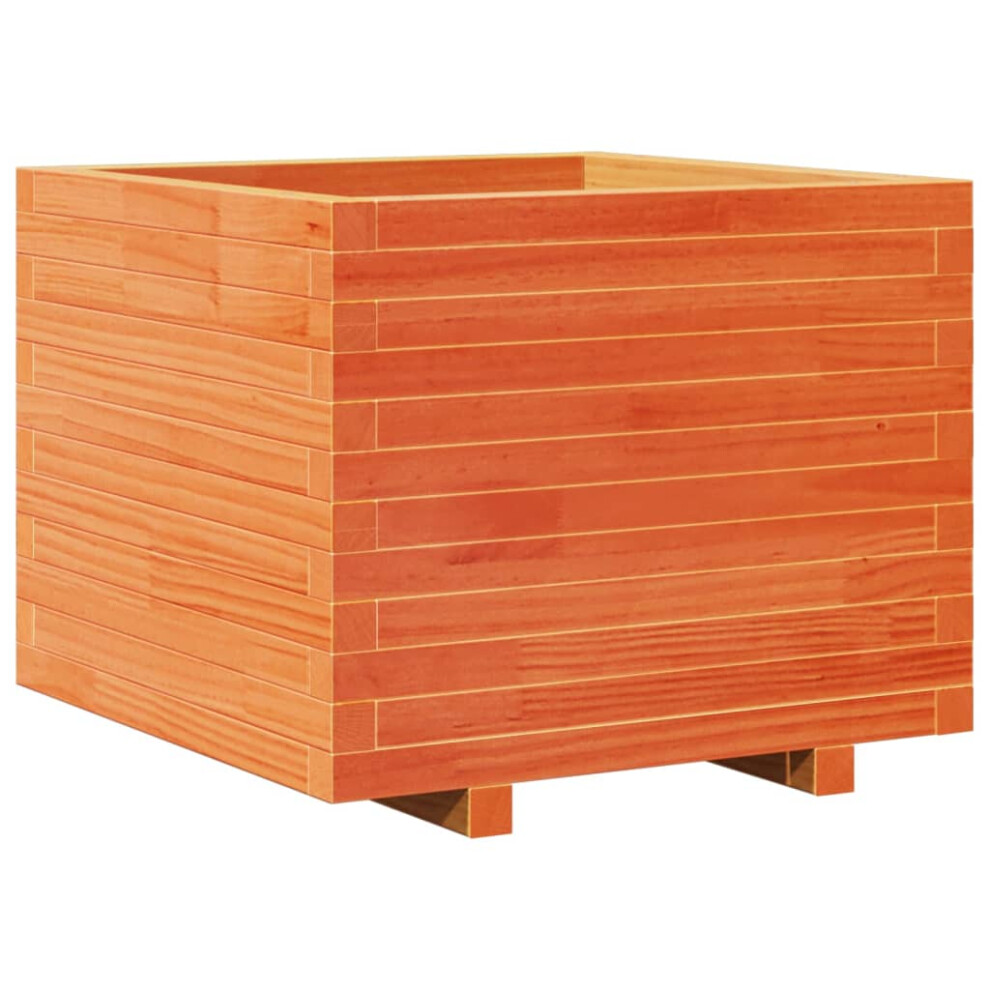 Vidaxl Garden Planter Outdoor Flower Pot Planter Pot Wax Brown Solid Wood Pine