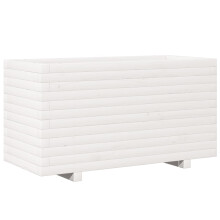 vidaXL Garden Planter Outdoor Flower Pot Planter Pot White Solid Wood Pine
